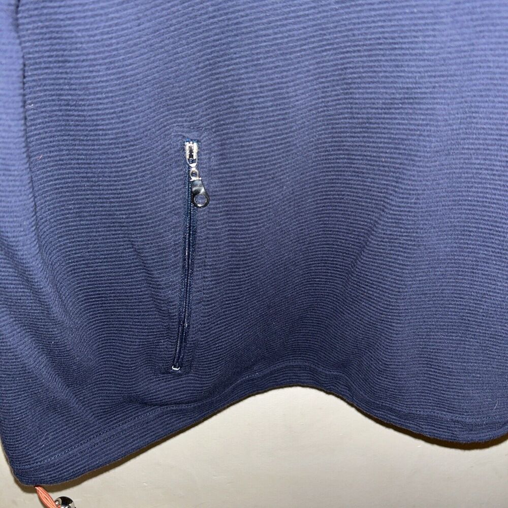 Briercreek Hooded Women’s Pullover Navy Top Orange Stripe 1/4 Zip. Pockets. 2X - Picture 3 of 6